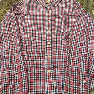 Men's Vintage Hollister Pink Plaid Button Up Shirt Size Medium M Y2K